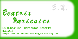 beatrix maricsics business card